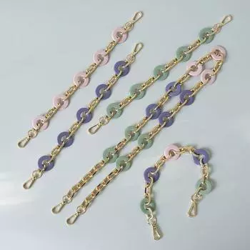 Новая модная женская цепочка для аксессуаров, матовая кахи, серая, оранжевая цепочка из смолы, матовый ремешок, женский клатч, цепочка на плечо 34CM фиолетовый