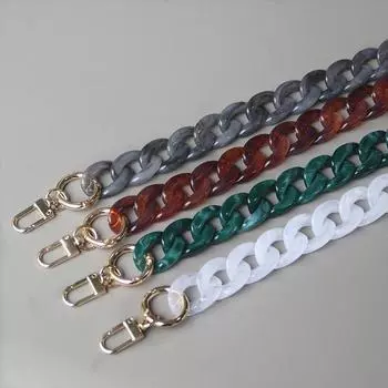 Новая модная женская цепочка для аксессуаров, съемная сменная цепочка белого, бежевого, красного, синего, серого цвета, женская цепочка на плечо «сделай сам», полимерная цепочка 44CM белый