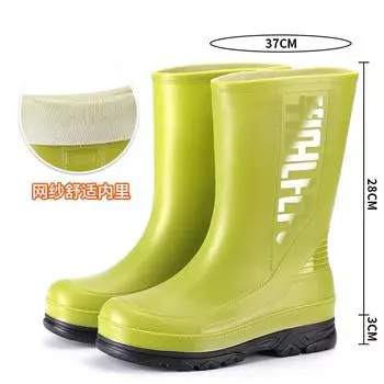 Новая модная женская дождевая обувь классические полусапоги женская обувь для воды нескользящая подошва женская резиновая обувь вейдерсы дождевые сапоги закрывают ноги водные сапоги 36