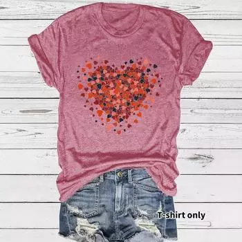 Новая модная женская футболка с короткими рукавами Love 3D Printed S