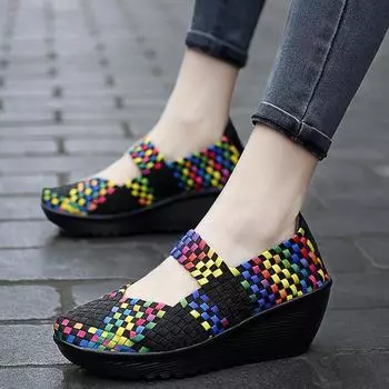 Новая модная женская обувь большого размера с толстой подошвой 35-42. 35 чёрный