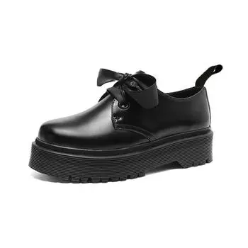 Новая модная женская обувь, обувь на квадратном каблуке с толстой подошвой, женская обувь в стиле Лолиты в студенческом стиле, женские кожаные туфли Zapatos Mujer 37 чёрный