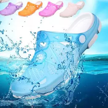 Новая модная женская обувь, пляжная обувь, сандалии, туфли с дырочками 34 абрикосовый