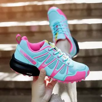 Новая модная женская походная обувь, уличная противоударная нескользящая обувь, женские прогулочные туфли большого размера, походные кроссовки 36 розовый