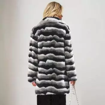 Новая модная женская шуба из меха на осень и зиму, короткая и длинная шуба, европейская и американская термошуба S