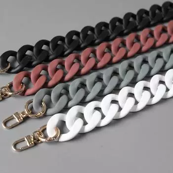 Новая модная женская сумка, аксессуар, цепочка, черная, белая, зеленая, полимерная цепочка, роскошный матовый ремешок, женский клатч, сумка через плечо, цепочка 45CM белый