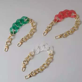 Новая модная женская сумка, аксессуар, цепочка конфет, съемная замена, белый, красный, зеленый ремешок, женская полимерная цепочка на плечо «сделай сам» 36CM белый