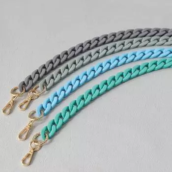 Новая модная женская сумка, аксессуар, цепочка, матовая милая синяя полимерная цепочка для сумки, матовый ремешок, женский клатч, цепочка на плечо, кошелек 45CM светло-синий