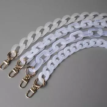 Новая модная женская сумка, аксессуар, цепочка, съемный сменный белый прозрачный ремешок, женская сумка на плечо, сделай сам, полимерная сумка, милая цепочка 45CM белый