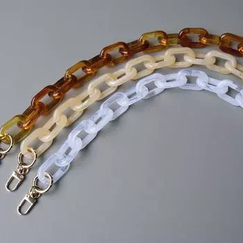 Новая модная женская сумка, аксессуар, цепочка, съемный сменный белый, бежевый, янтарный ремешок, женская сумка на плечо, сделай сам, полимерная сумка, милая цепочка 46CM янтарь