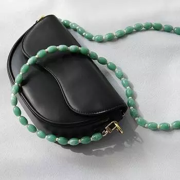 Новая модная женская сумка, аксессуар, съемная однотонная цепочка из бисера, яркий акриловый роскошный ремешок, женская сумка, цепочка с ручкой на плечо 32CM коричневый