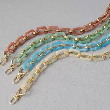 Новая модная женская сумка, аксессуар, съемная сменная цепочка, однотонный квадратный акриловый роскошный ремень, женская цепочка на плечо с ручкой 45CM бежевый