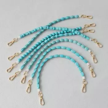 Новая модная женская сумка, аксессуар, съемная бирюзовая цепочка из бисера, акриловый роскошный ремень, женская сумка с ручкой на плечо, цепочка 38CM синий