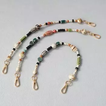 Новая модная женская сумка, аксессуар, съемная керамическая бисерная цепь, милый акриловый роскошный ремень, женская сумка с ручкой на плечо, цепочка 38CM зелёный