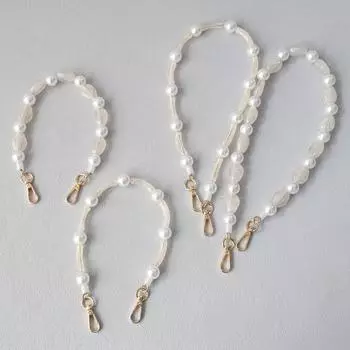 Новая модная женская сумка, аксессуар, съемная сплошная бисерная цепь, акриловый жемчуг, роскошный ремень, женская сумка, ручка через плечо, цепочка 39CM белый