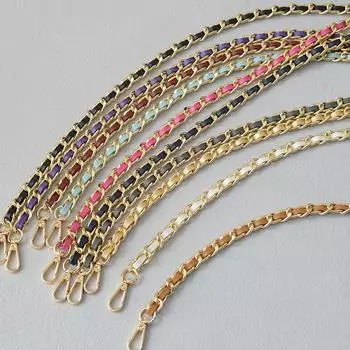 Новая модная женская сумка, аксессуар, съемная конфетная металлическая кожаная цепь, роскошный шейный ремень, женская симпатичная сумка через плечо, цепочка через плечо 120CM розы красного