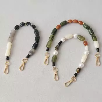 Новая модная женская сумка, аксессуар, съемная роскошная бисерная цепь, милый акриловый роскошный ремень, женская сумка с ручкой на плечо, цепочка 39CM белый