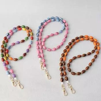 Новая модная женская сумка, аксессуар, съемная винтажная конфетная цепочка с бусинами, акриловый ремешок для сумки, женская сумка с ручкой через плечо, цепочка 42CM коричневый