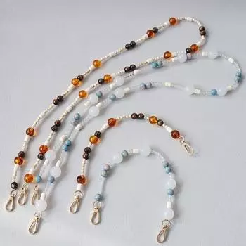 Новая модная женская сумка, аксессуар, съемные янтарные цепочки из бисера, синий акриловый роскошный ремешок, женская сумка, цепочка с ручкой на плечо 36CM янтарь