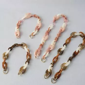 Новая модная женская сумка, аксессуар, винтажная сумка через плечо, акриловая сумка с цепочкой, коричневая веревочная лямка, женская сумка с ручкой через плечо, цепи 40cm розовый