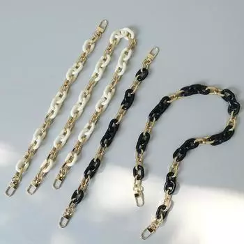 Новая модная женская сумка, аксессуары, цепочки, белая, черная смоляная цепочка для телефона, металлический ремешок, женский милый клатч, аксессуар для сумки на плечо 33CM белый