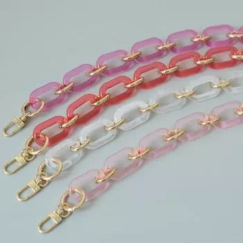 Новая модная женская сумка, аксессуары, цепочки, белый, красный, прозрачная цепочка из смолы, металлический ремешок, женский клатч, аксессуар для сумки на плечо 40CM белый