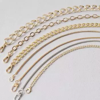 Новая модная женская сумка, аксессуары, цепочки, роскошный однотонный золотой металлический ремень для сумки, женский милый клатч, аксессуар для сумки через плечо 120CM золотой