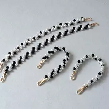 Новая модная женская сумка, аксессуары, детали, черно-белая акриловая жемчужная цепочка из смолы, роскошный ремень для сумки, женские винтажные цепочки-клатчи 30CM