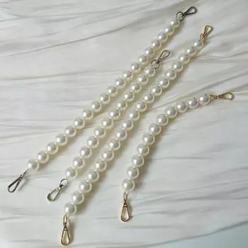 Новая модная женская сумка, аксессуары, детали из ПВХ, жемчуга, акриловая цепочка из смолы, роскошный однотонный ремешок, женский плечевой клатч, цепочка с ручкой 30CM бежевый