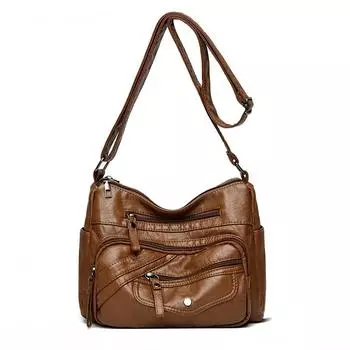 Новая модная женская сумка, большая вместительная сумка через плечо, сумка для мамы, простая универсальная сумка, многослойная сумка