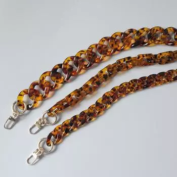 Новая модная женская сумка, цепочка для аксессуаров, янтарная леопардовая цепочка из акриловой смолы, роскошный ремешок, женский клатч, цепочка для кошелька 40CM леопардовый