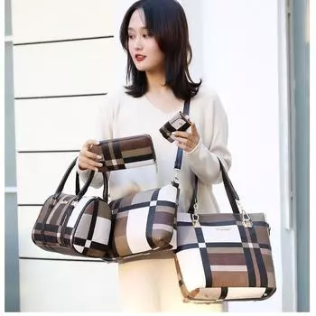 Новая модная женская сумка через плечо большой емкости красный