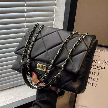 Новая модная женская сумка через плечо большой емкости осень и зима высококачественная сумка через плечо с бриллиантовой цепочкой