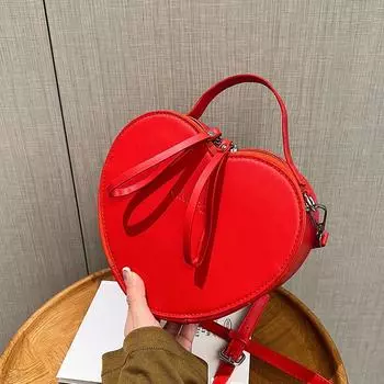 Новая модная женская сумка, красная свадебная сумочка, маленькая сумка в форме персикового сердца, элегантная женская портативная сумка-мессенджер с надписью «счастливый» чёрный