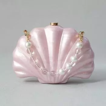Новая модная женская сумка, модная женская сумка, конфетная, однотонная, акриловая, роскошная, вечерняя, женская, милая, свадебная, ракушка, винтажный клатч, кошелек 20CM розовый