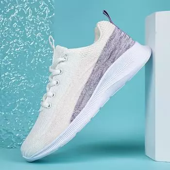 Новая молодежная повседневная обувь для кампуса, одинаковые по цвету летные тканые туфли с дышащей сеткой и мягкой подошвой, уличные кроссовки 35