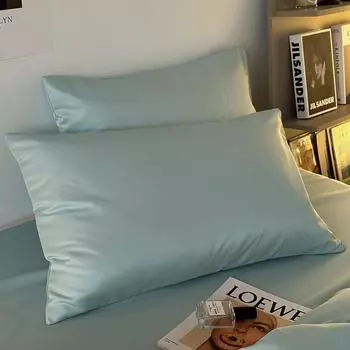 Новая моющаяся однотонная наволочка из ледяного шелка 48x74 см, 1 шт., легкая, дышащая, удобная и пригодная для машинной стирки 48x74cm серый