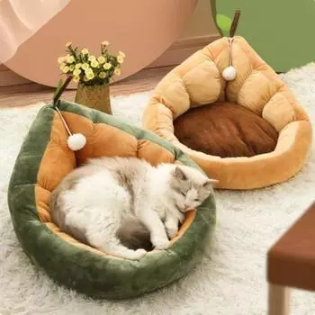 Новая мягкая и теплая подушка для сна домашних животных в форме авокадо, мягкая и приятная для кожи подушка для кошек S-38x38x24cm&Avocado shape