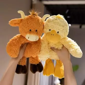 Новая мягкая милая серия для сна с успокаивающими детскими плюшевыми игрушками милый мультяшный кролик утка тряпичная кукла кукла праздничный подарок 32CM жёлтый