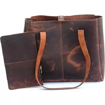 Новая мягкая сумка-тоут из кожи буйвола, элегантные сумки-шопперы через плечо от Lust Leather Rustic Brown