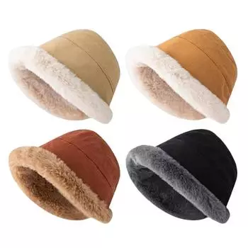Новая мягкая утолщенная плюшевая зимняя панама, модные шапки, теплые ветрозащитные шапки, женская шапка Outdo A1R3 Red-One size