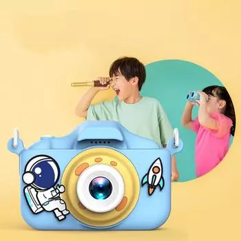 Новая мультяшная детская селфи-камера HD, детские цифровые видеокамеры, игрушки с SD-картой 32 ГБ для детей, подарки на Рождество и день рождения розовый