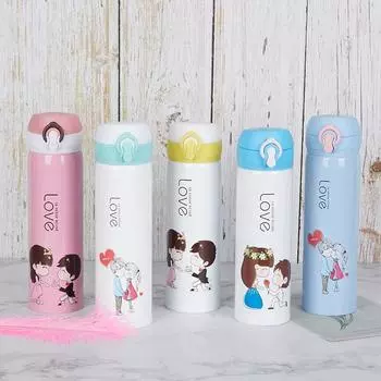 Новая мультяшная кружка с отскоком, детские чашки из нержавеющей стали 304, студенческие уличные подарочные чашки для пар. 500ml