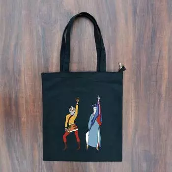 Новая мультяшная тканевая сумка с граффити для девочек, сумка через плечо, большая вместительная холщовая сумка