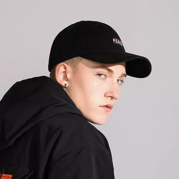 Новая мужская бейсболка из чистого хлопка, модная кепка в корейском стиле с мягким верхом и регулируемым загнутым козырьком Adjustable