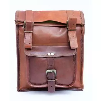 Новая мужская большая винтажная сумка из натуральной кожи рюкзак темно-коричневый 22 x 14 in коричневый