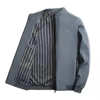 Новая мужская деловая куртка на весну и осень, повседневная верхняя часть с воротником-стойкой, куртка для папы M