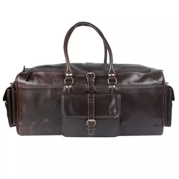 Новая мужская дорожная коричневая кожаная сумка для багажа, большая спортивная сумка через плечо 24 x 10 x 10 in коричневый