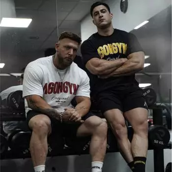 Новая мужская футболка большого размера для тренажерного зала и фитнеса, свободные удобные спортивные летние хлопковые футболки с короткими рукавами, футболки для бодибилдинга