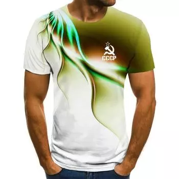 Новая мужская футболка, летняя футболка CCCP Russia, Мужская футболка Советского Союза, Советского Союза, Москвы, мужские футболки с круглым вырезом, мужская футболка с коротким рукавом S